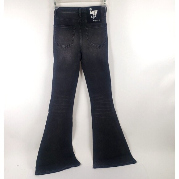 Sandrine Rose Super Flare Wide Legs Jeans Women's Size 25 Black Wash - Picture 2 of 9